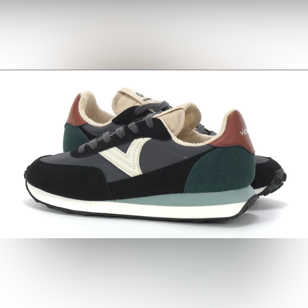 Victoria Astro stylish Nylon Women's Sneakers in Black, Green & Teal size 39
